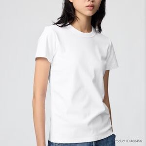 Uniqlo Women’s 100% Cotton White Crew Neck Tee - Small